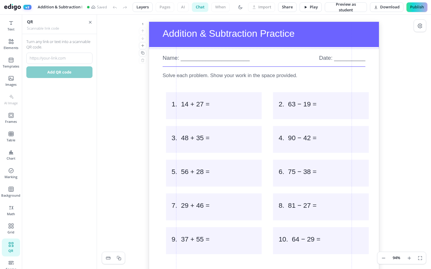 Link paper resources to the web instantly shown in the Edigo editor